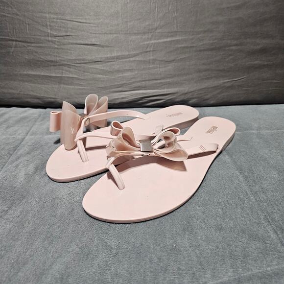 Melissa jelly flip Flips Harmonic Sweets Light Pink Women US 10 Bow - Picture 1 of 10